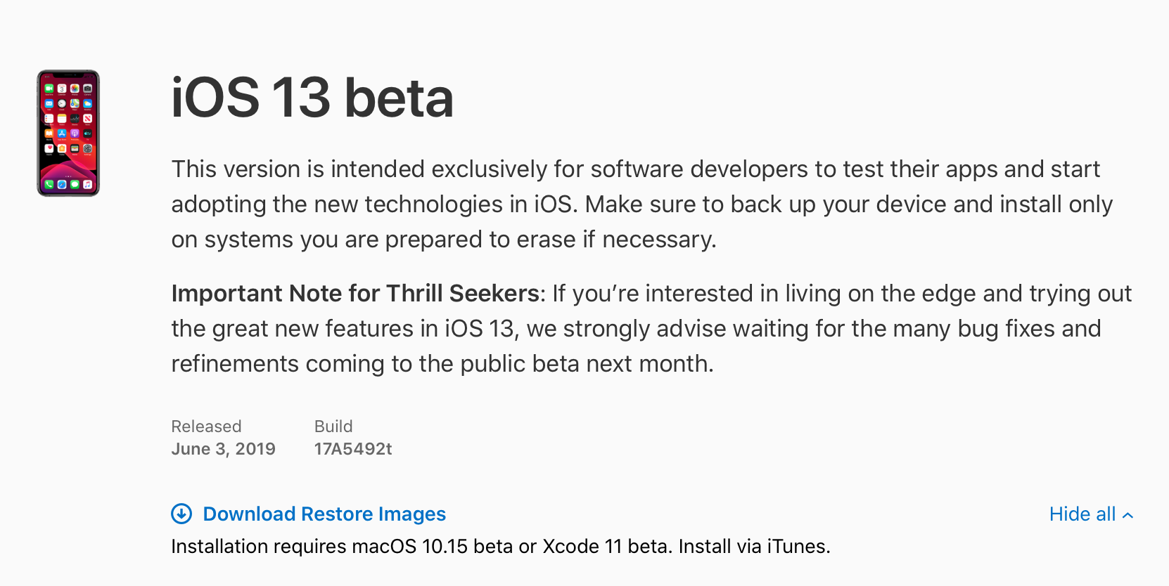 ios 13 developer beta profile