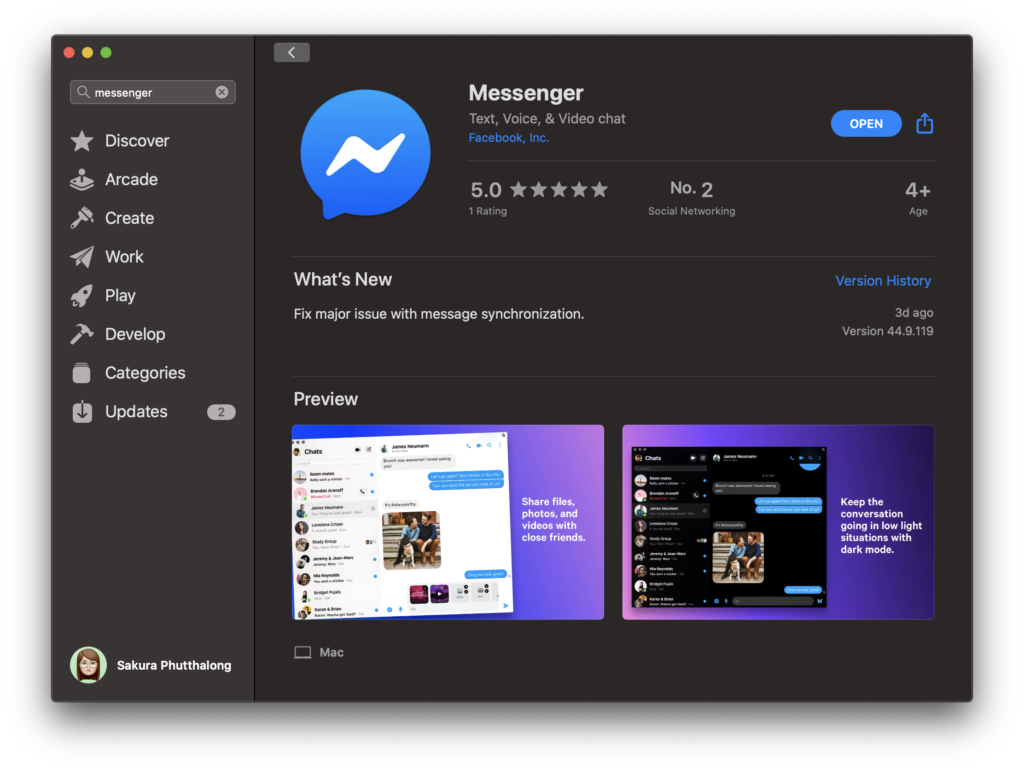 facebook messenger app for mac desktop