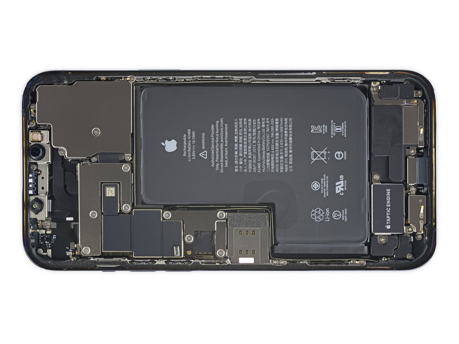 iFixit ชำแหละ iPhone 12 Pro Max เผยแบตเตอรี่รูปตัว L และโมดูลกล้องที่